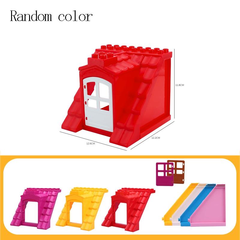 Big Particles Building Blocks Castle Scene Accessories Houses Roof Wall Compatible Large Bricks Educational Toys For Kids Gifts