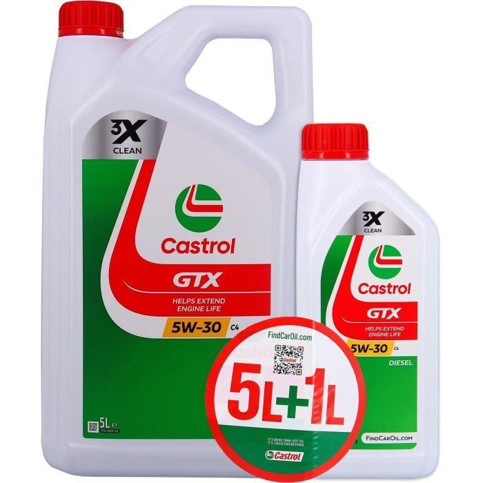 Huile Moteur - CASTROL GTX - 5W-30 C4 - 5L+1L - Offre spéciale