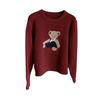 2024 Cute Teddy Bear Round Neck Pullover Sweater