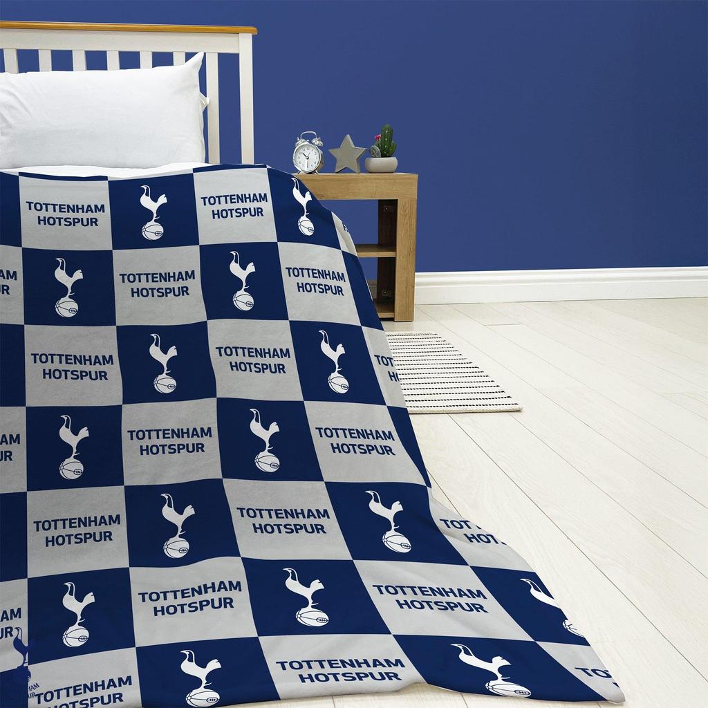 Tottenham Hotspur FC Polyester Checkered Fleece Blanket