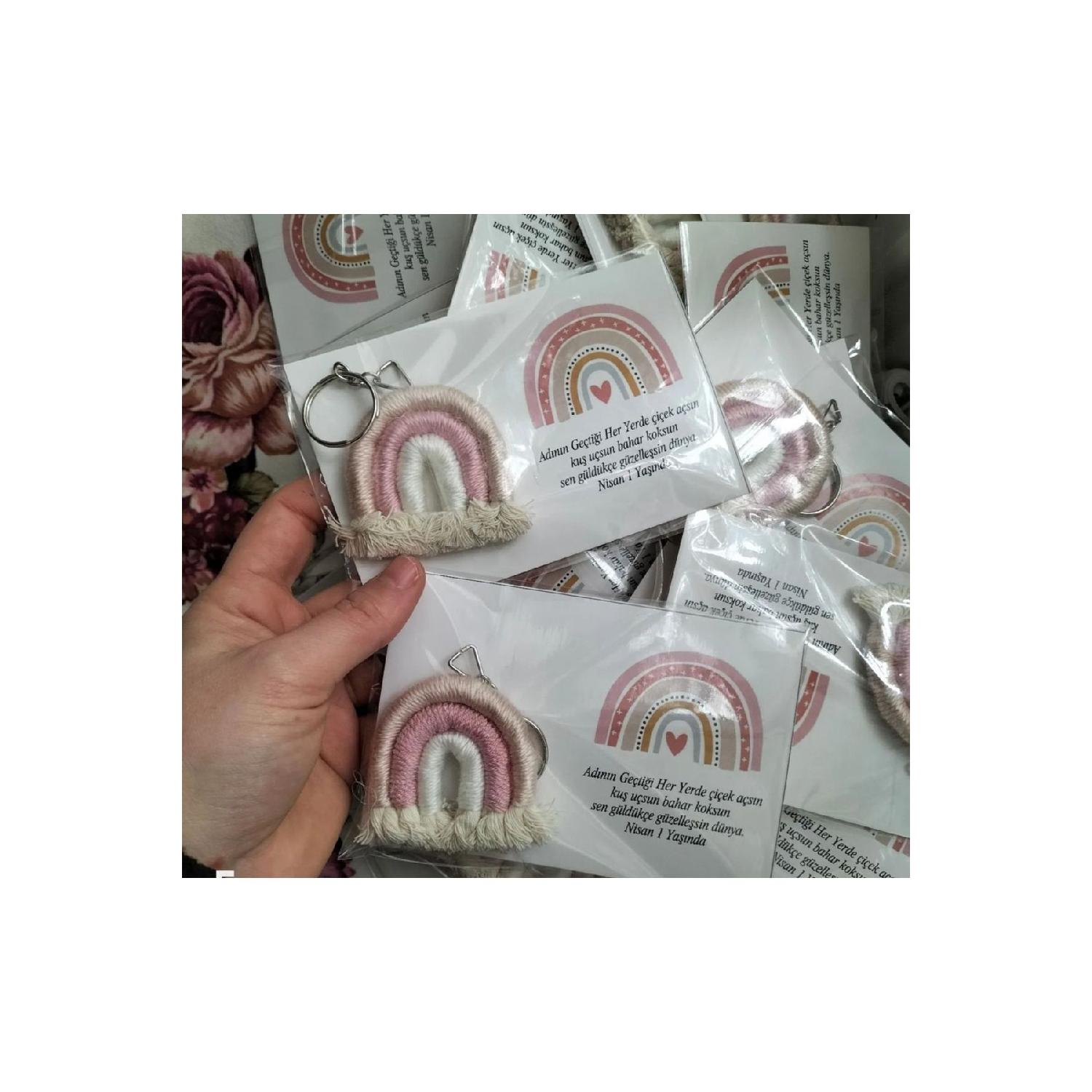 

Мягкая розовая открытка макраме Радужный магнит или брелок для детей, для беременных, подарок на день рождения 4 YAŞ
