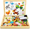 Educational Wooden Eco Magnetic Board Puzzle Farm 107 Elements