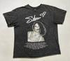 T-shirt Grafica Selena Uomo Media Oversize Nero Lavaggio Acido Musica