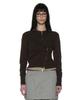 Partimento Women Two-Way Asymmetric Knit Cardigan_Brown