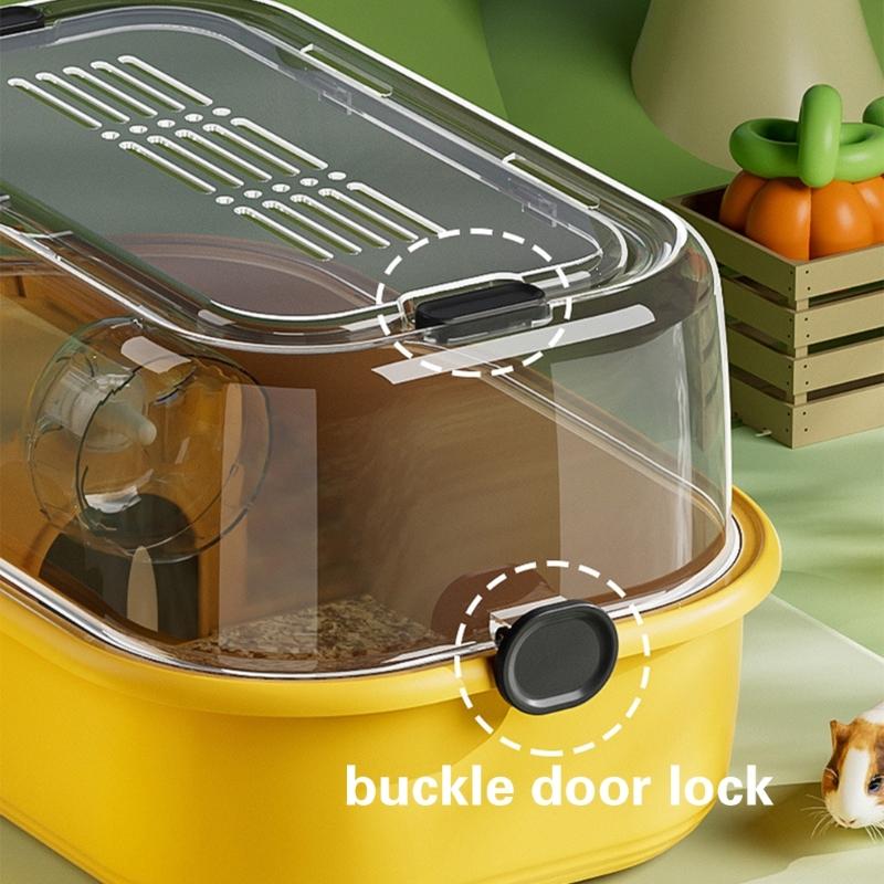 Large Space Hamsters Cage with Ventilated Lid Clear Pet Cage Indoor Resting Sleep Villa for Chinchillas Guineapigs