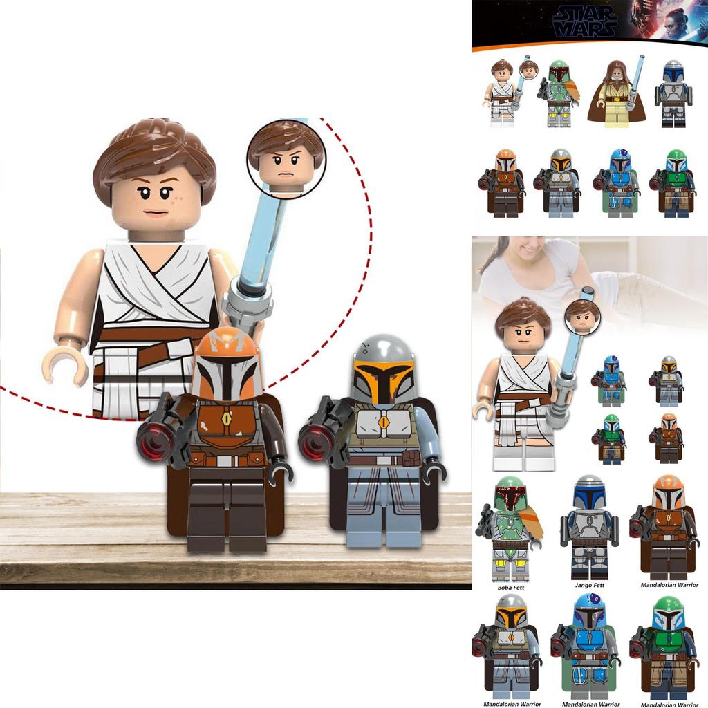 Buliding Minifigures Blocks Bricks Figures Rey Fett Boba