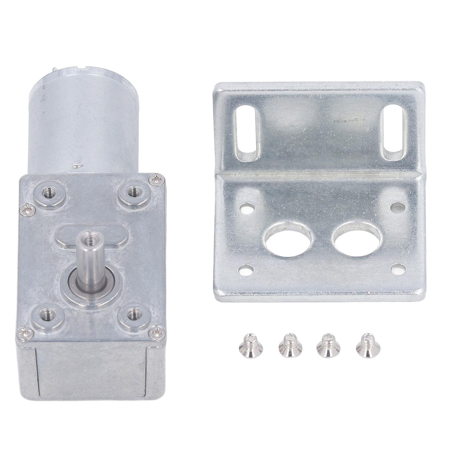 

24V DC Gear Motor 12mm Single Shaft 4 to 25kg.cm Self Locking Reversible Worm Gear Motor with Base