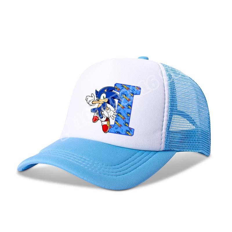 Child Baseball Caps Sonics Anime Letter A-Z Print Sun Hats Boys Girls Summer Casual Hat Child Adult Adjustable Peaked Cap Gifts