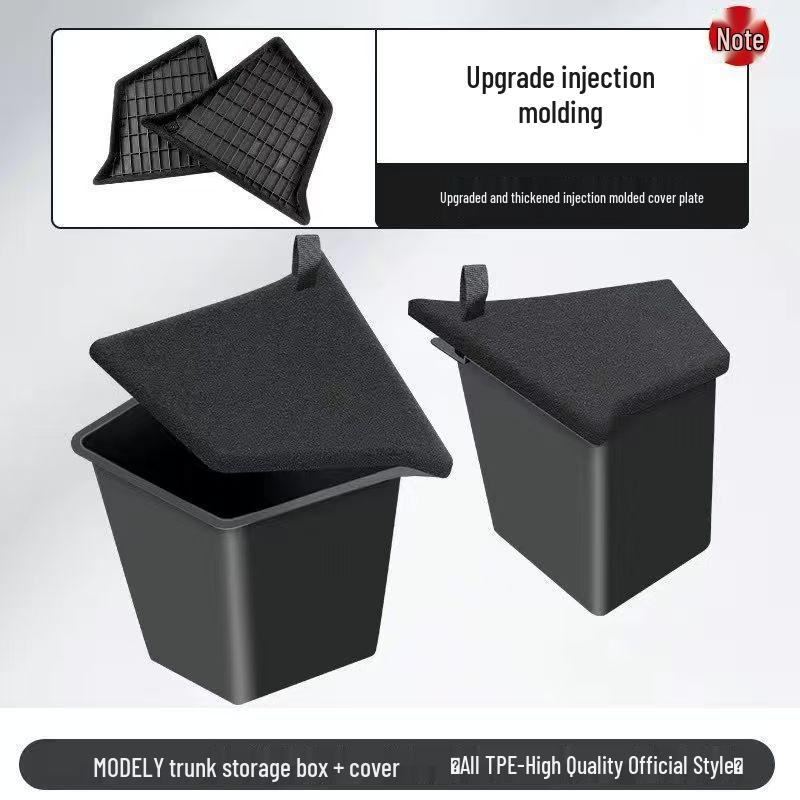 Fits Tesla Model Y/3: TPE Trunk Side Pocket Storage Bin Accessory