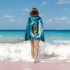 2D Flat Printed Microfiber Beach Towel 1 Piece Set Sandproof Waterproof Great White Shark Ocean Summer Pool Bath Towel Cool