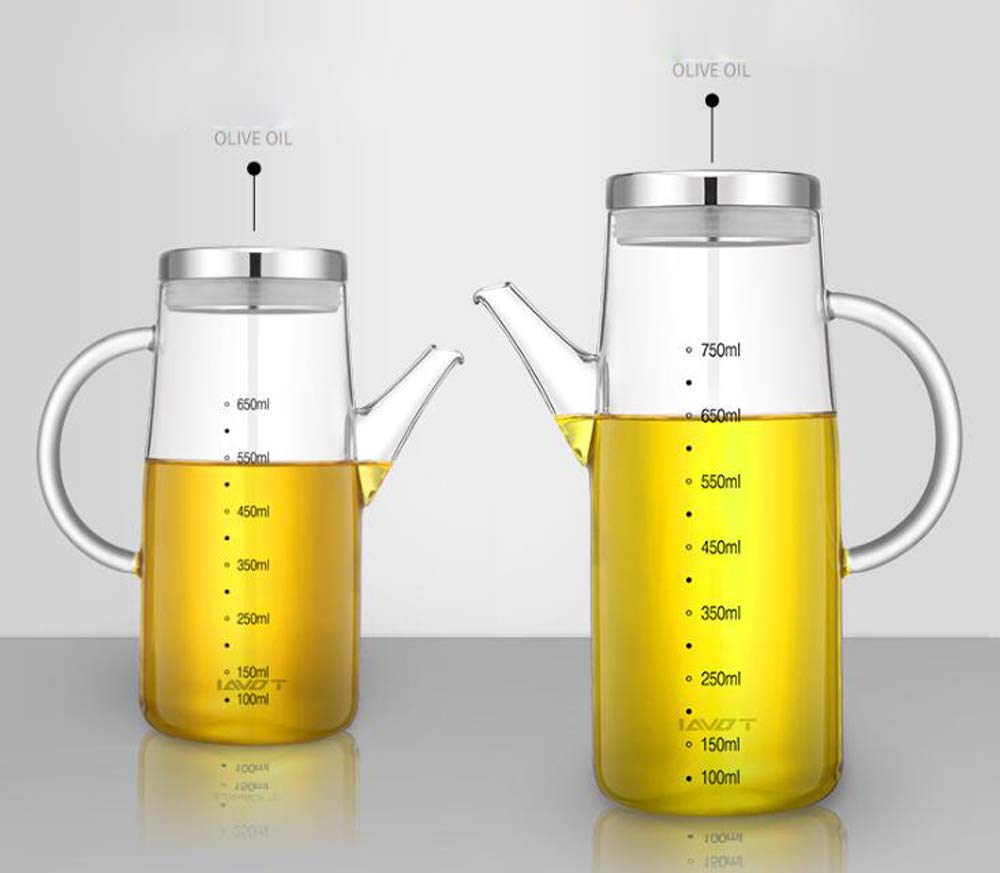 Ölflasche, Gewürzbehälter, Sojasaucenflasche, Essigflasche, Öldispenser, Glasmaterial, staubdicht, 650ml