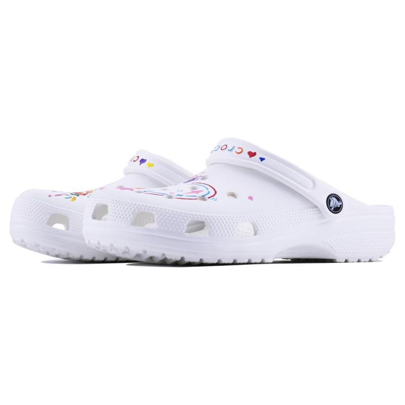 Crocs Classic clog Prince Rose SDS EVA Hand-Drawn Series Dream Style Cartoon Hole Shoes Unisex White