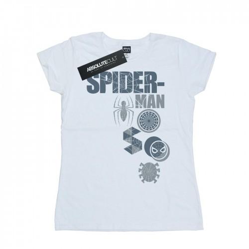 

Marvel Womens/Ladies Spider-Man Badges Cotton T-Shirt XXL білий