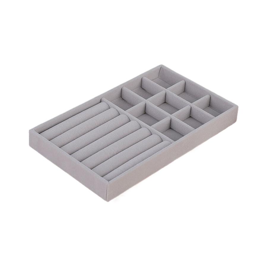 1pc, Flocking Jewelry Box Jewelry Tray, Suitable For: All Kinds of Jewelry Storage.Color: Gray