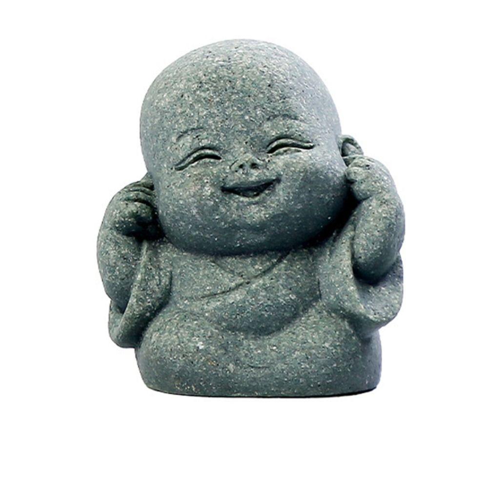 Monk Statue Gift Cute Little Monk Figurine Sandstone Delicate Dolls Buddha Statue DIY Chinese Style Desktop Cculpture Hallway