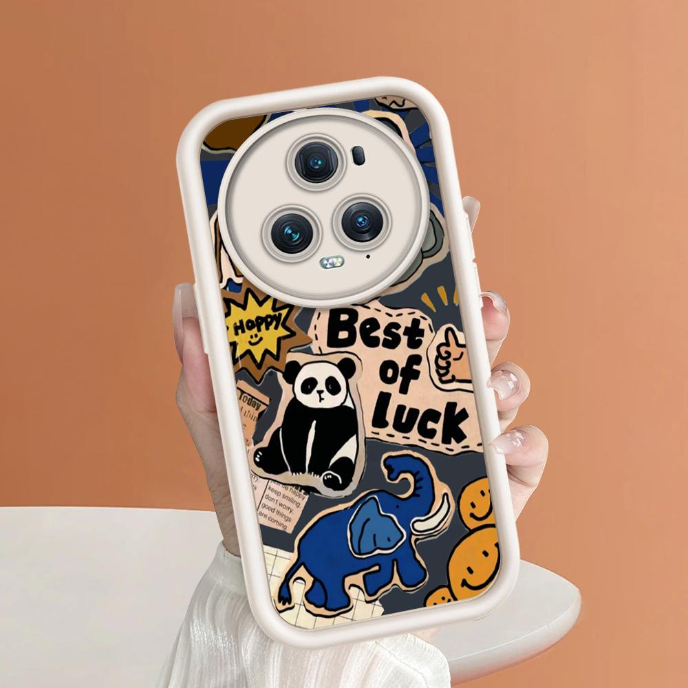 Soft Silicone Square Ladder Printing Pattern Phone Casing Full Cover Camera Shockproof Protection Rubber Case for Huawei Honor