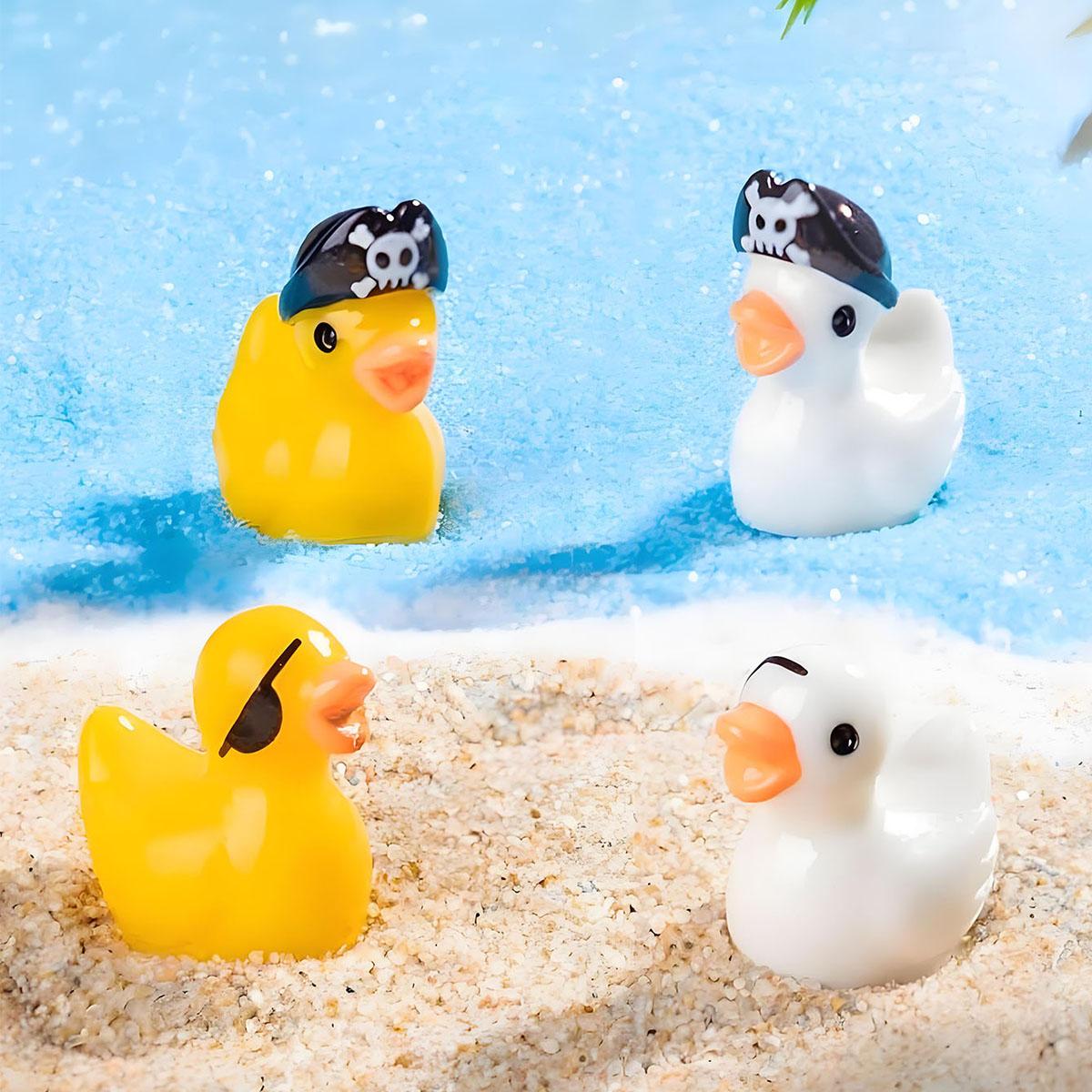 

10/20Pcs Mini Resin Pirate Ducks Cute Yellow Duck Tiny Miniature Animals Figures Ornaments For Diy Fairy Garden Decoration (As shown-3519)-