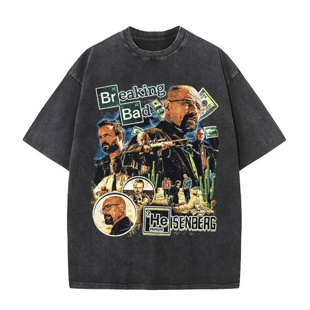 Heisenberg TV Breaking Bad Stay Out of My Territory Vintage Washed T Shirt Better Call Saul Graphic Tshirt Men Cotton Tshirts