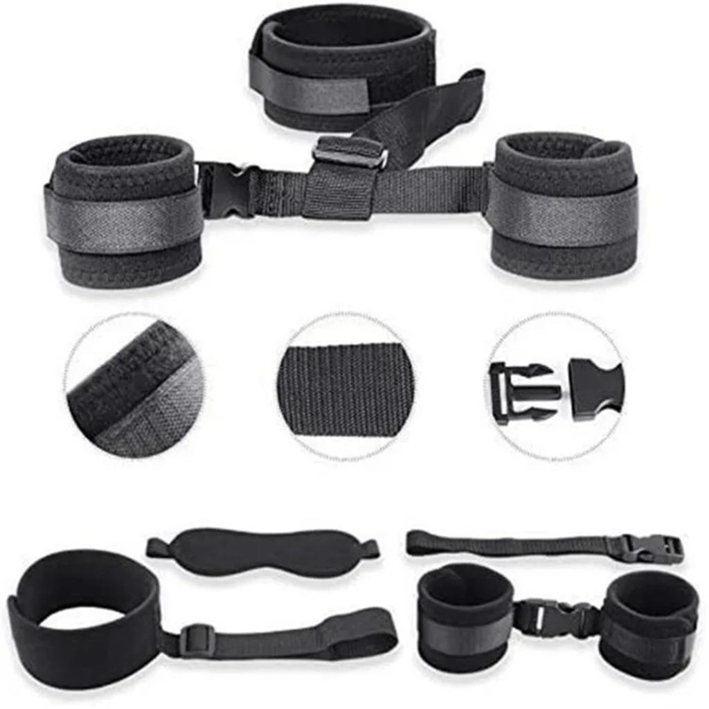 Handcuff Blindfold Sex Toy Set  Bondage Sextoy 18+ Adult Play Products Erotic Supplies SM Couple Porn Ankle Cuff Sexual Aids