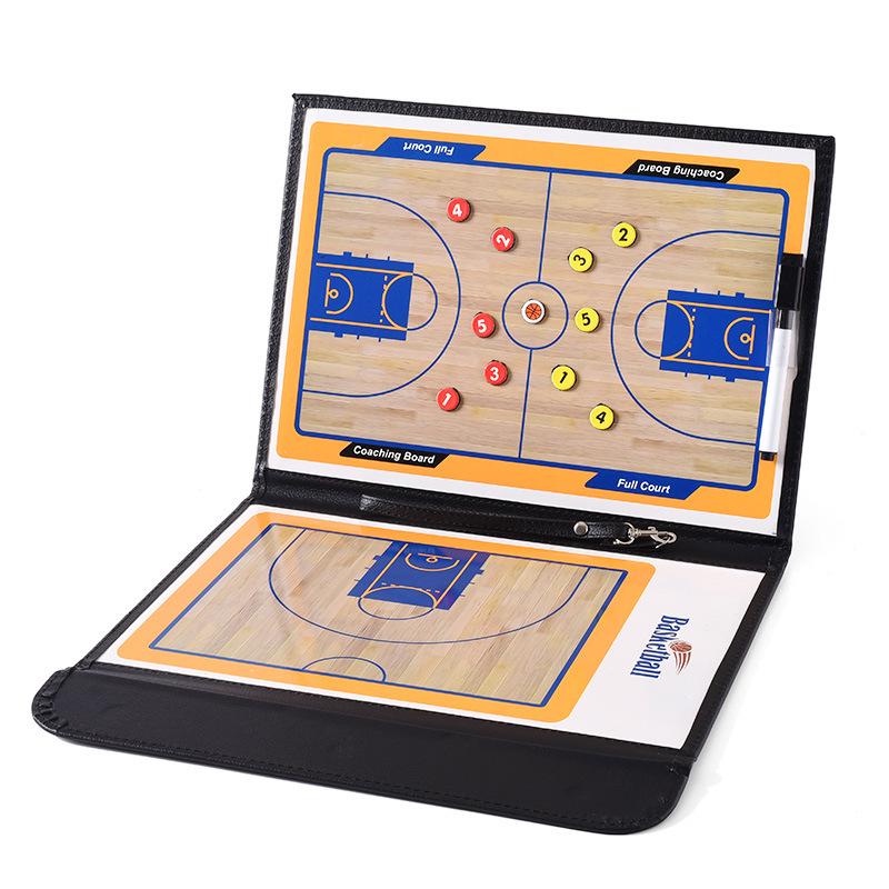 

2.5-Fold Magnetic Basketball Coaching Board with Pen - Colorful Leather Design