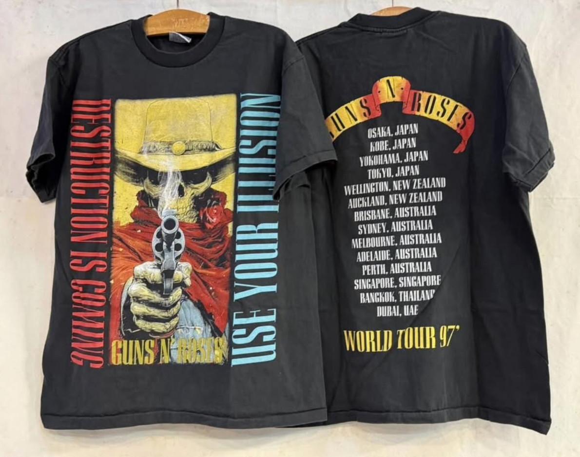 Vintage Guns N Roses Destruction Is Coming 1997 Rock 90s Band XL T-Shirt REPRINT XL