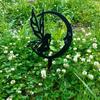 Flower Fairy Elf Garden Decoration – Metal Fairy Art Ground Insert, Elegant Lawn & Courtyard Décor for Garden Parties