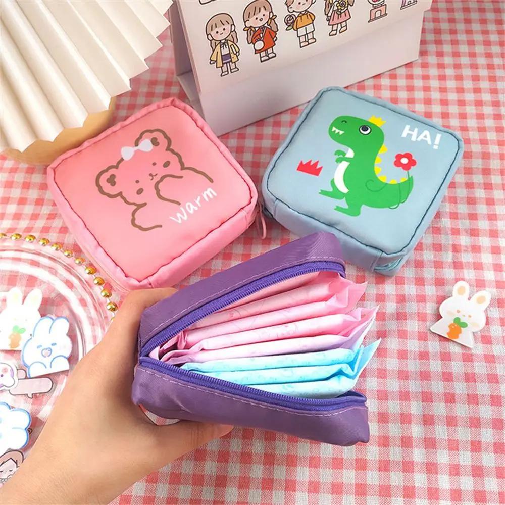 Women Tampon Storage Bag Cute Sanitary Pad Pouches Portable Makeup Lipstick Key Earphone Data Cables Organizer