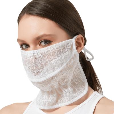 Dustproof Sunscreen Mask Neck Protection Mask Trend Lace Face Cover  Summer