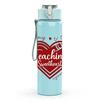 1PC Teaching Heart Vintage Letter 750ml Color Plastic Sports Water Bottle Leakproof Flip Straw Lid Suitable for Sports Office Home Use