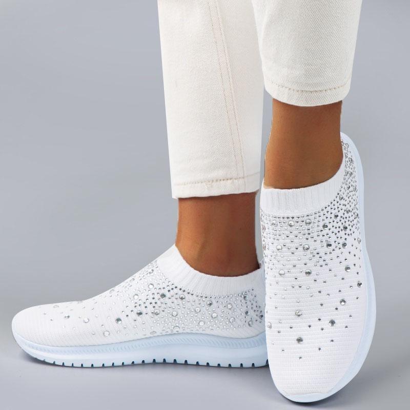 Moteriški plokšti kristalai sportbačiai Kvėpuojantys laisvalaikio batai Sportiniai batai lauke