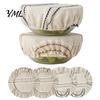 Accessoires de Rangement de Cuisine Rayés Rétro, Couvercles pour Pots à Levain, Couvercles Élastiques Réutilisables en Lin pour Bols, Couvercles Élastifiés pour Réfrigérateur, Tissu Respirant pour Aliments