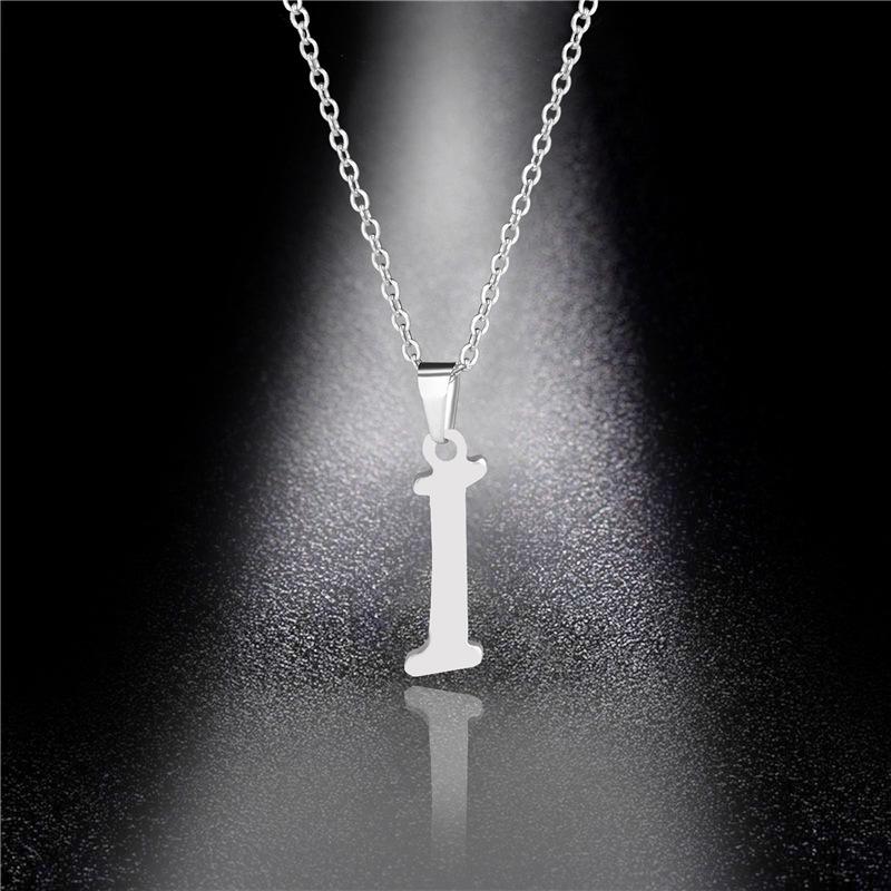 Simple English Letter Necklace Collarbone Chain Women Fashion Jewelry 26 Alphabet Pendant