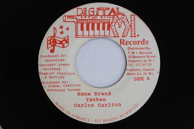 7inch Record CARLOS CARLTON - Name Brand Yankee / Version NONE TMI RECORDS Jamaica Reggae, Ska & Dub Used