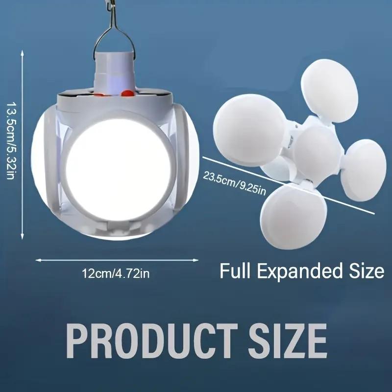 Portable Outdoor Folding Light Solar/Usb LED Soccer Bulb Flashlight for Camping Hiking Fishing Serves Handheld Emergency Lamp