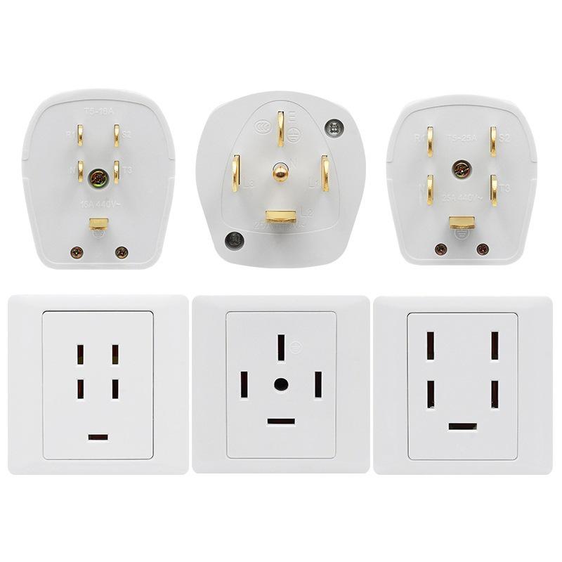 Suure võimsusega 86 tüüpi kliimaseadme pistikupesa, 20A koos lülitiga ja 25A kolmefaasiline neljajuhtmeline paneel