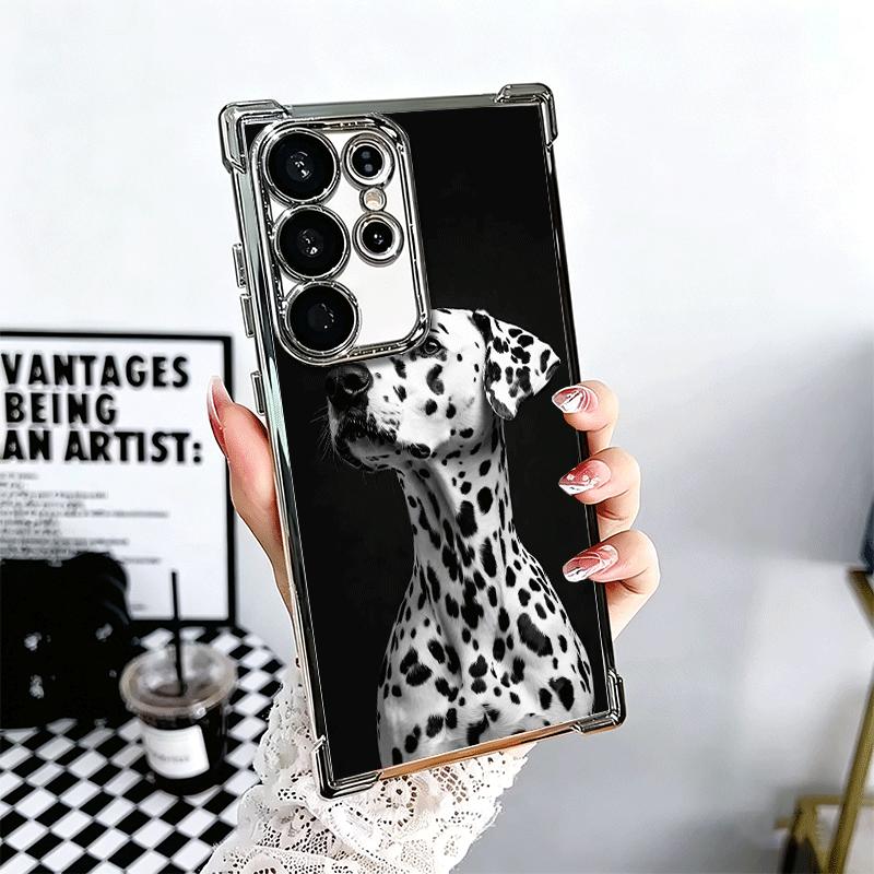 

Dalmatian Cute Dog Plating Phone Case For Samsung Galaxy S24 S25 FE S26 Edge S23 Ultra S22 S21 Plus S20 Anti-Fall Airabag Cover Samsung S21 Ultra