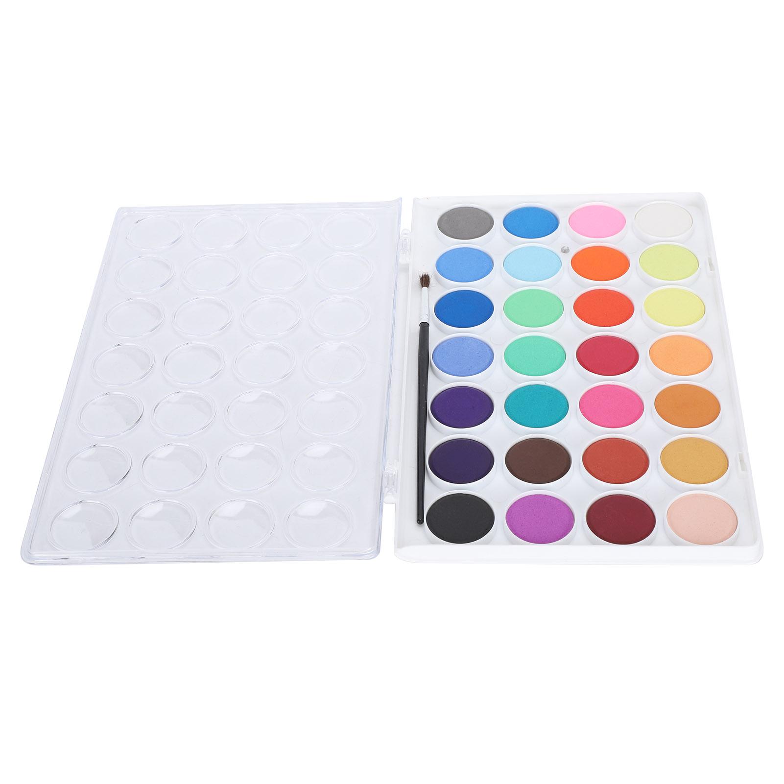 

28 Colors Watercolor Paints Professional Portable Paint Block with Brush Art Supplies