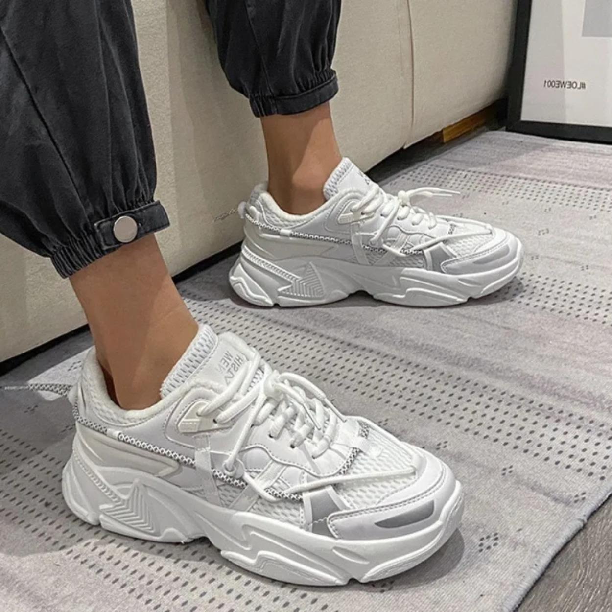 

2025 Summer New Sneakers Women Winter Casual Lace-up Mesh Mixed Colors Large Size 43 Women Shoes Fashion Breathable Sneakers 36 білий