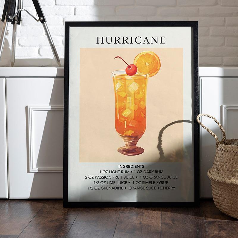 Cocktail Art Decor Poster Watercolor Retro Drink Print Minimalist Elegant Sophisticated Wall Art Picture for Home Decoration