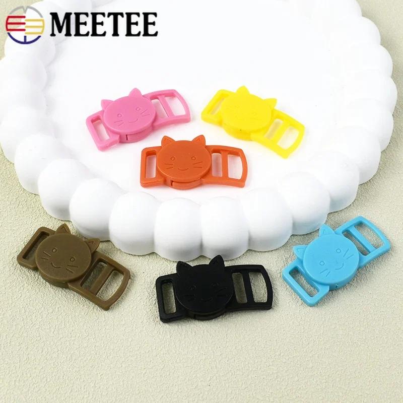 50/100/200Pcs Meetee 10mm Plastic Quick Side Release Buckle Adjustable Safety Clasp Cat Dog Collar Webbing Strap Hook Accessory