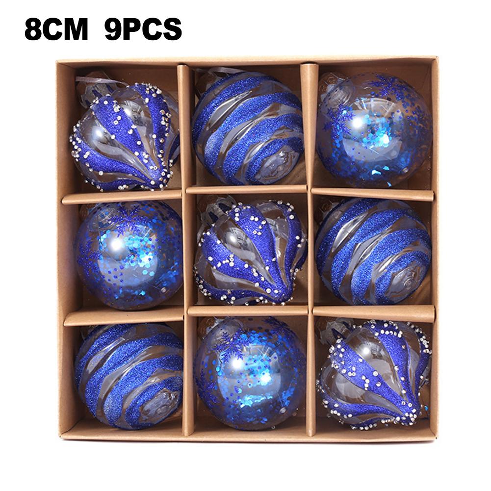 9Pcs Christmas Balls Ornaments For Xmas Christmas Tree Pendants Shatterproof Christmas Tree Decorations Hanging Ball For Party