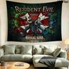 Resident Evil Veggteppe Estetisk Vegghengende Trykt Stoffteppe Dekorative Tepper for Soverom Stue Hjemmeinnredning