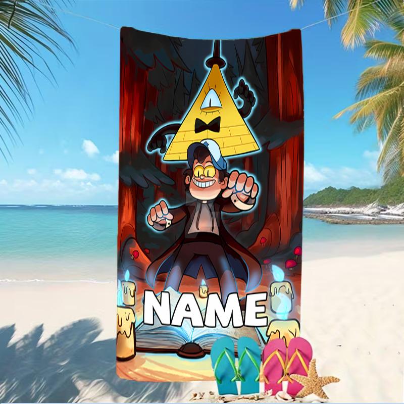 Customizable personalized beach towels Gravity Falls themed designs.Suitable for the beach, yoga, sports;ideal as beach accessories