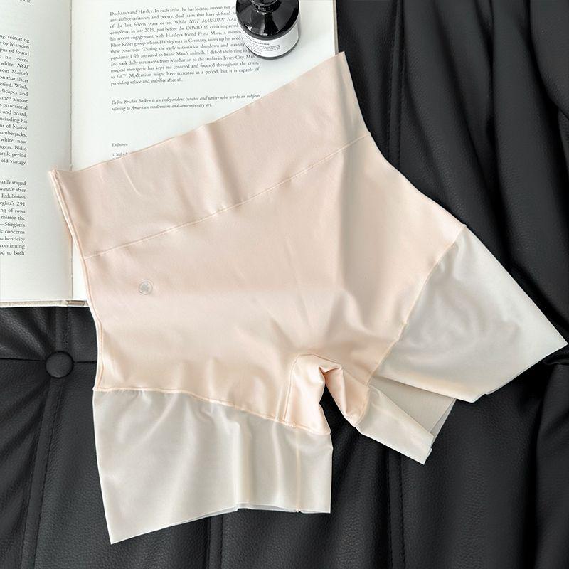 Pantalones Cortos de Seguridad de Seda de Hielo de Cintura Alta para Control de Abdomen de Mujer 2025: Sin costuras, Transpirable y Anti-Exposición