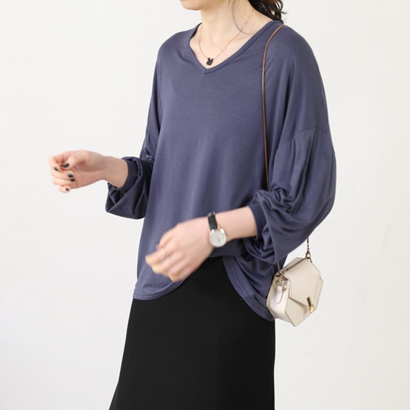 Loose V-neck Long Sleeve Women's Sun Protection T-shirt - Plus Size Summer Riding Top, Korean Style