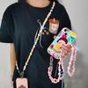 Crossbody Liebe Perlen-Handy-Kette Damen Lang Handgemacht Mode Handy-Riemen Taschenkette