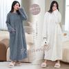 Fluffy Pajama Dress Pajama Wearable Loose Plus Sizes Available In Many Cold [MEME XTRA] Women's - Loungewear, Gown, Blanket, Warm, Fleece-Lined, Fit,