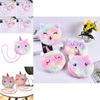 Trendy Big Eyed Unicorn Plush Crossbody Bag Stylish Round Shoulder Pouch