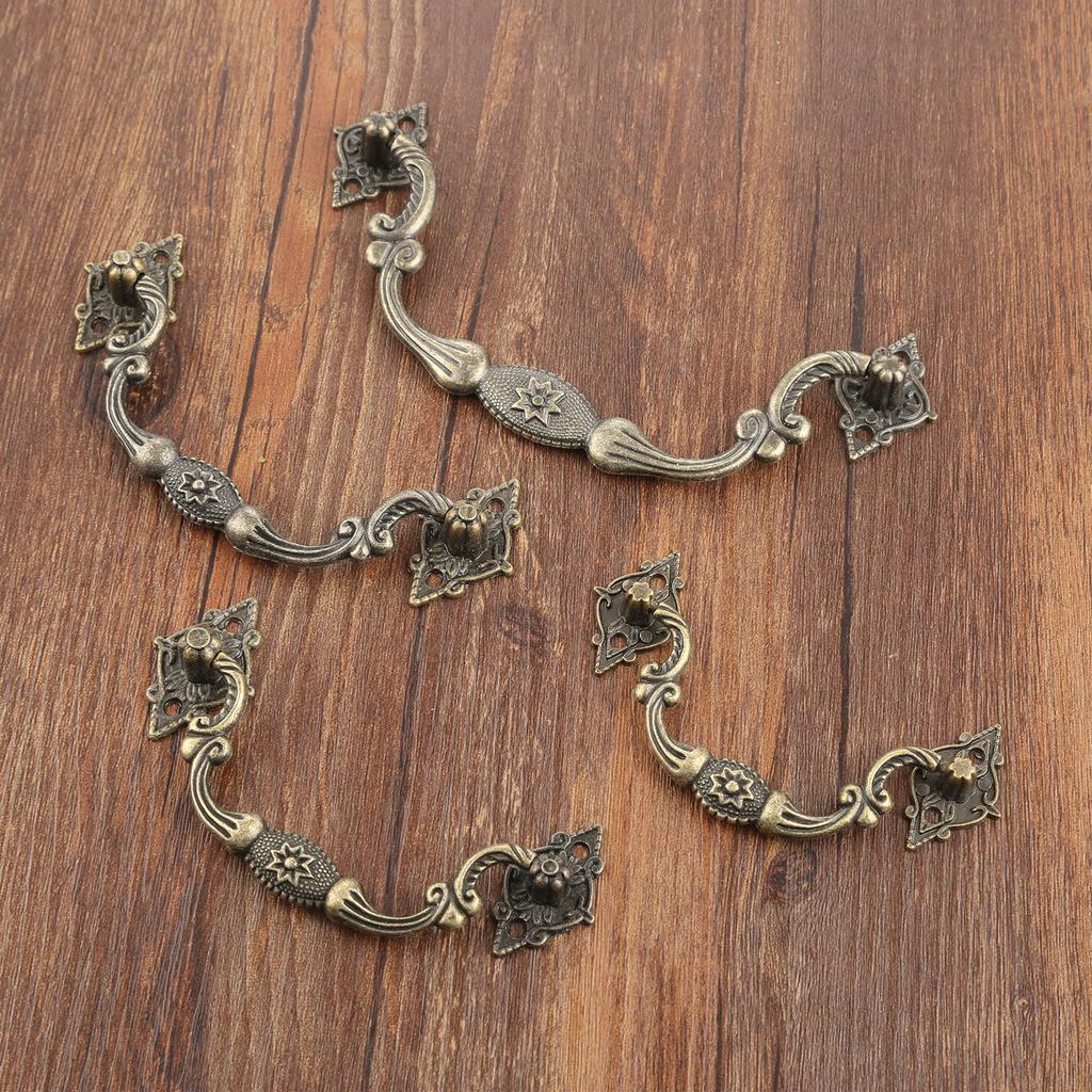 DRELD 1Pc Antique Furniture Handles Cabinet Knobs and Handles Drawer Cabinet Kitchen Pull Cupboard Handle Furniture Fittings