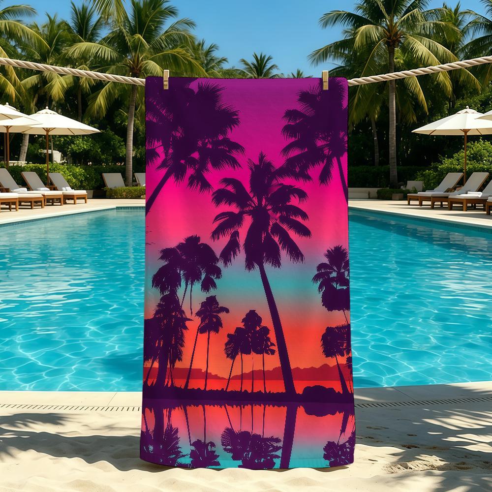 Towel For Outdoor Camping Beach Towel Super Coconut Tree Absorbent Quick-Drying Tropical Summer Towel